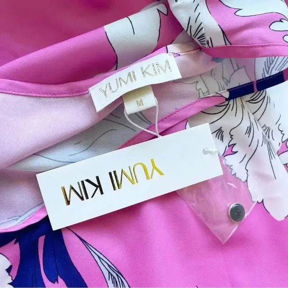 Yumi Kim One Shoulder Pink Floral Mini Dress NWT M - Picture 7 of 11